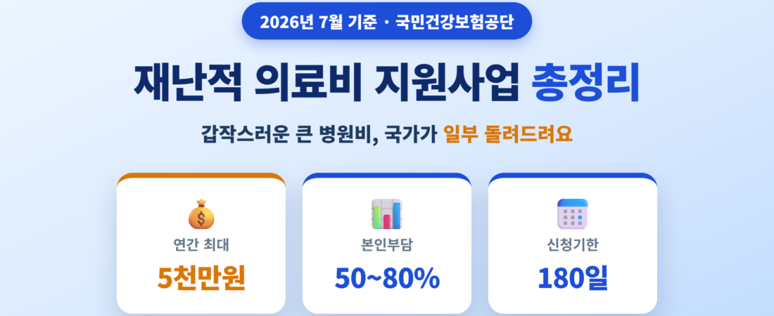 재난적 의료비 지원사업 총정리 (2026년 대상·금액·신청방법)